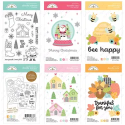 Bee Happy Holidays Christmas Tree Cutting Dies Clear Stamps Scrapbook Diary Decoration Embossing Stencil Template Diy Greeting