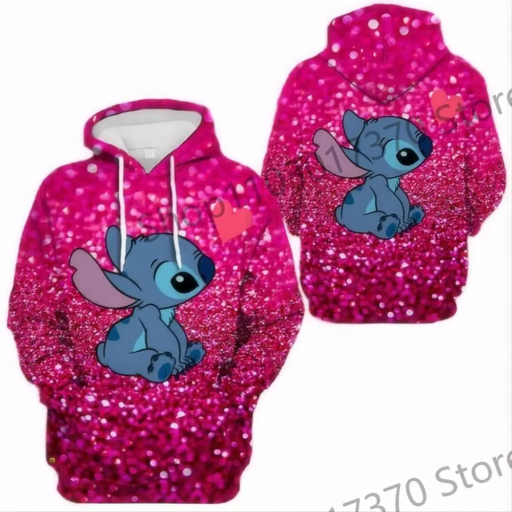 Disney\'s New Cartoon Stitch Stitch Series 3D Digital Print Loose Hoodie Hooded Sweatshirt Children\'s Clothing Onlyfans Cosplay