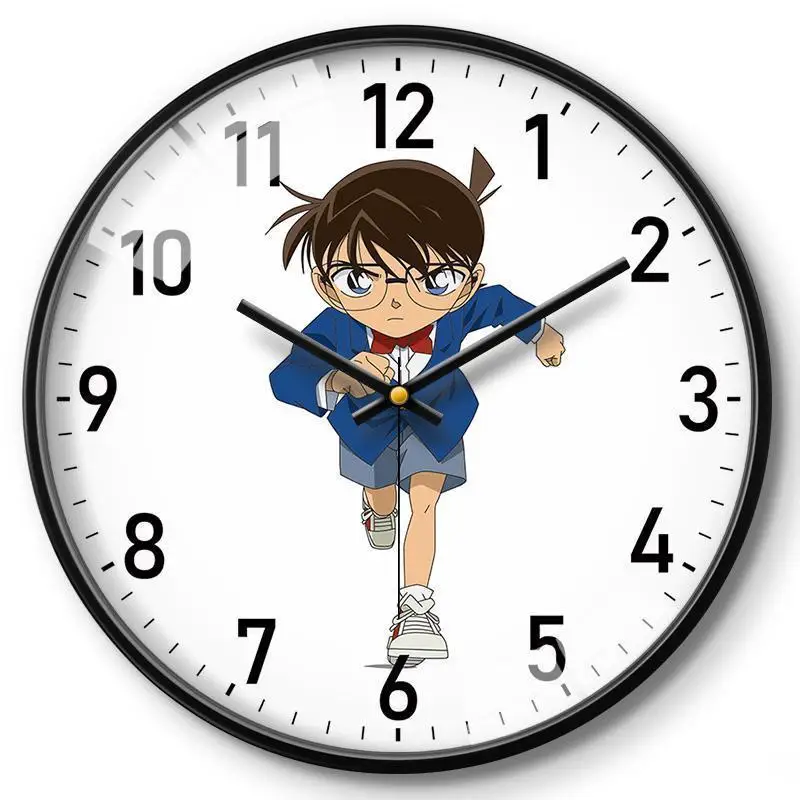 Detective Conan animation periferiche creative Kawaii Conan orologio da parete per cartoni animati per bambini carino silenzioso orologio da casa regalo all'ingrosso