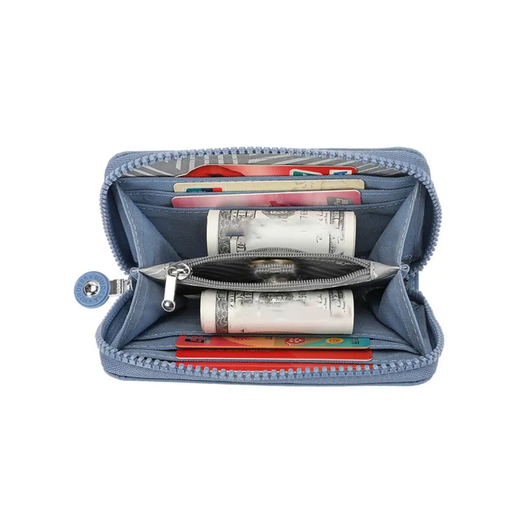 Trendy Zippers Solid Color Coin Purse Short Nylon Small Wallet Card Bag Korean Style Card Holder Men