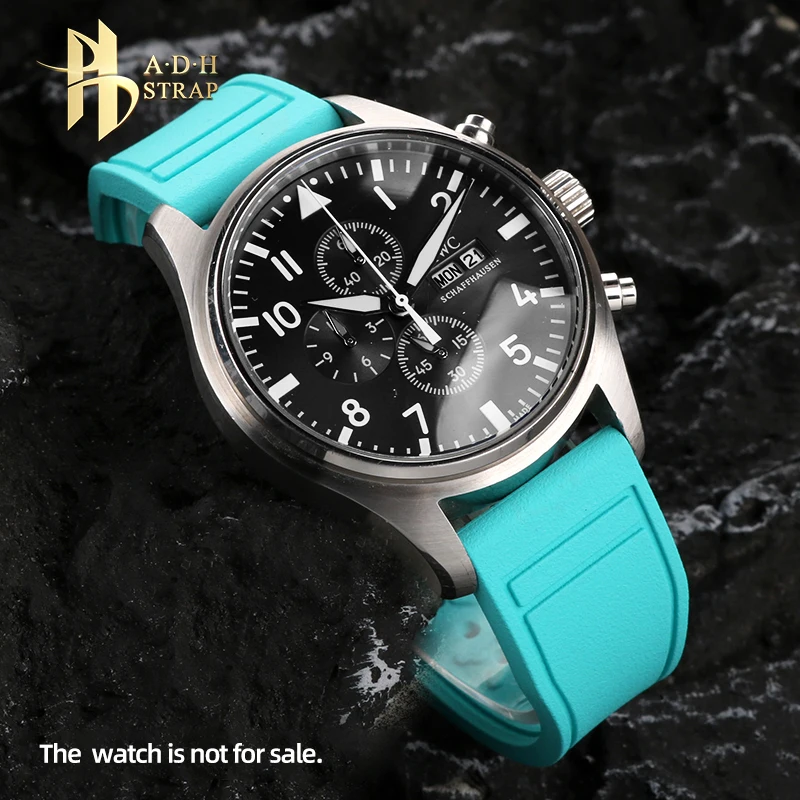 Correa de Fluororubber de alta calidad para IWC Pilot IW388114 /108 IW38940 Mark 17/18/20, banda de reloj de goma de 20/21/22mm, pulsera para hombre