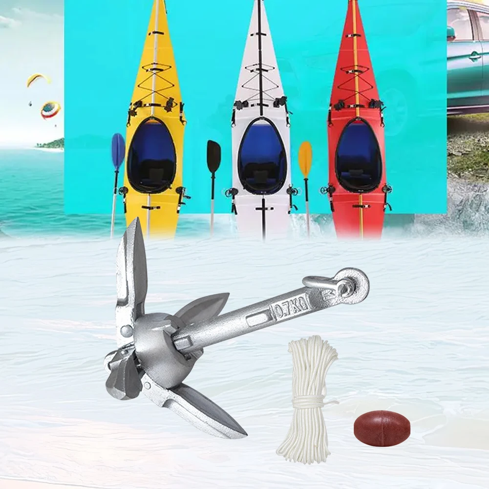 0.7/1.5KG Grapnel Anchor with 65ft Marine Rope and Buoy Boat Anchor Kayak Anchor for Kayak Fishing Canoes Jet Ski SUP Board