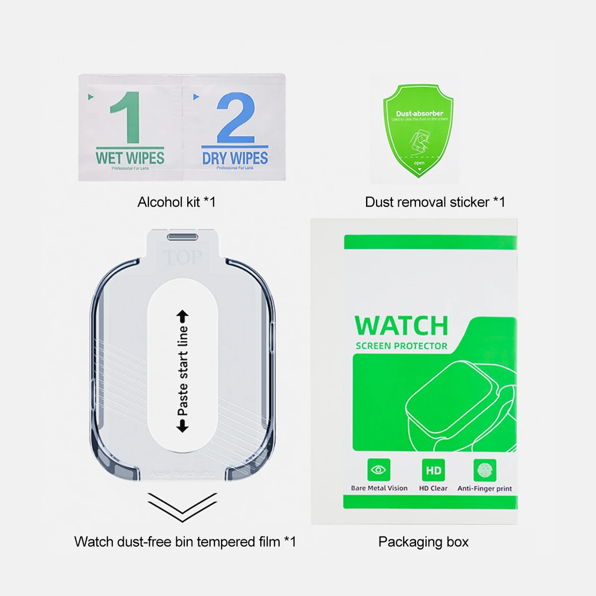 5Pcs High Definition 9H Tempered Glass Smartwatch Screen Protector for Apple Watch Ultra 2 49mm