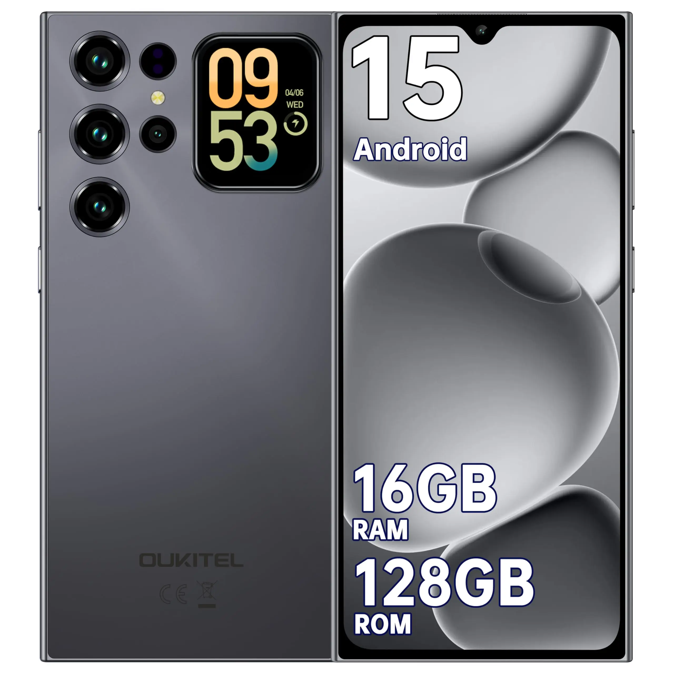 Oukitel C62スマートフォン Android 15、6.88インチHD+ディスプレイ