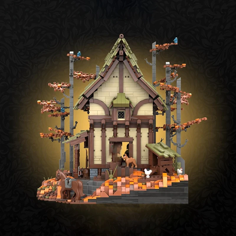 Moc Bouwstenen Welkom Thuis - Middeleeuws Kasteel Model Technologie Modulair Modelblokken Kerstset DIY Speelgoed Bouwcadeau