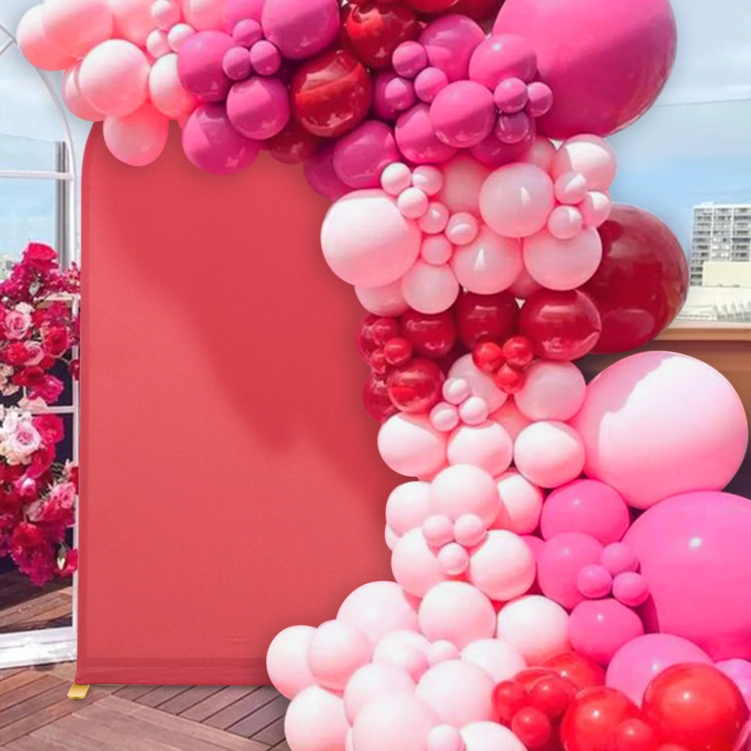 Arched Shape Backdrop Cover  33in Rose Arched Backdrop Background Cover for Birthday Party Baby Shower Wedding Decorations