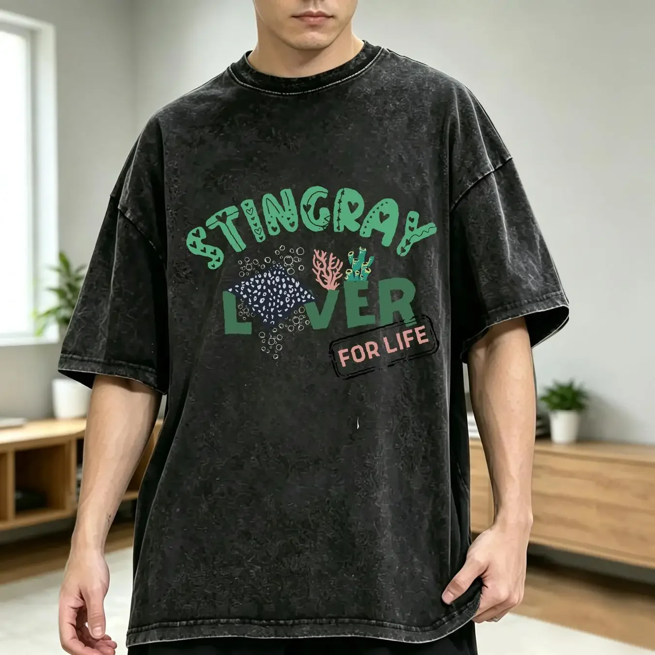 washed T Shirt Stingray Funny lover Marine Biologists Mother's day gift Best friend Animal long or short sleeves vintage