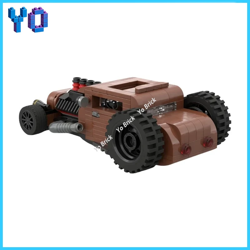 

1920s Ratrod "Rusty Candy" Retro Car MOC Bricks Rustic Vintage Vehicle Model Small Particle Assembly Toy