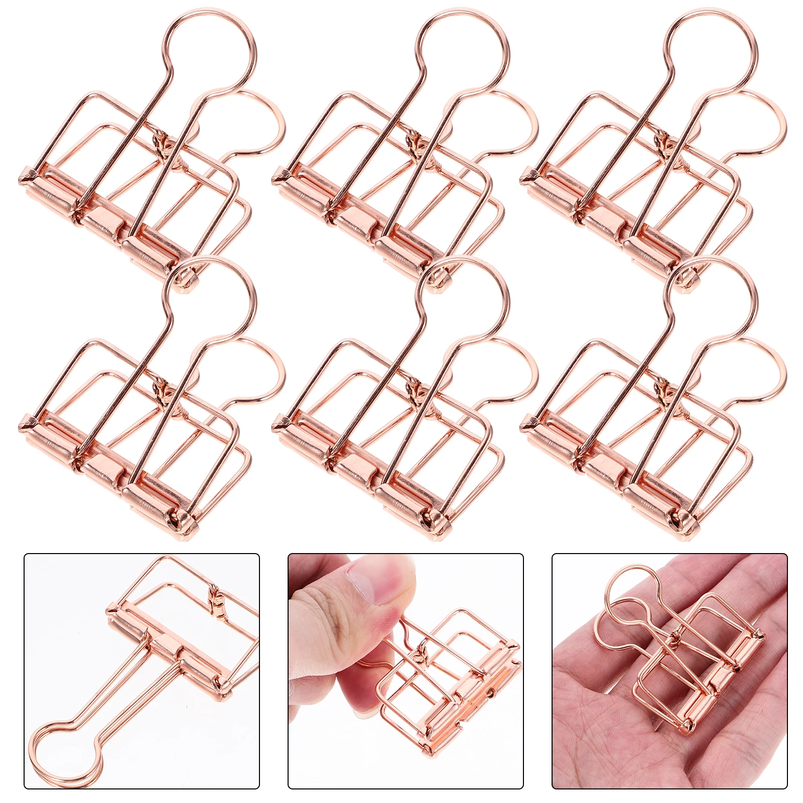 

10 Pcs Hollow Dovetail Clip Office Supplies Binder Clips Medium Alloy Thick Small