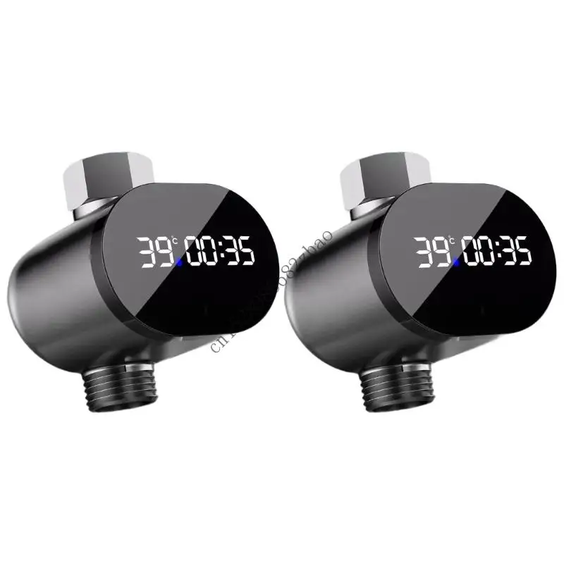H7EA Universal DN15 Compatible LED Water Temperature Display Timer Easy installs for Most Home Shower Systems Safety Focused
