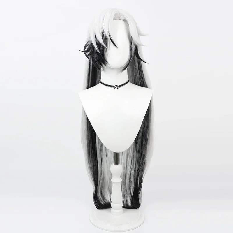 Boothill Wig Honkai Star Rail Cosplay Long White Black Heat Resistant Synthetic Hair Halloween Party Role Play + Wig Cap