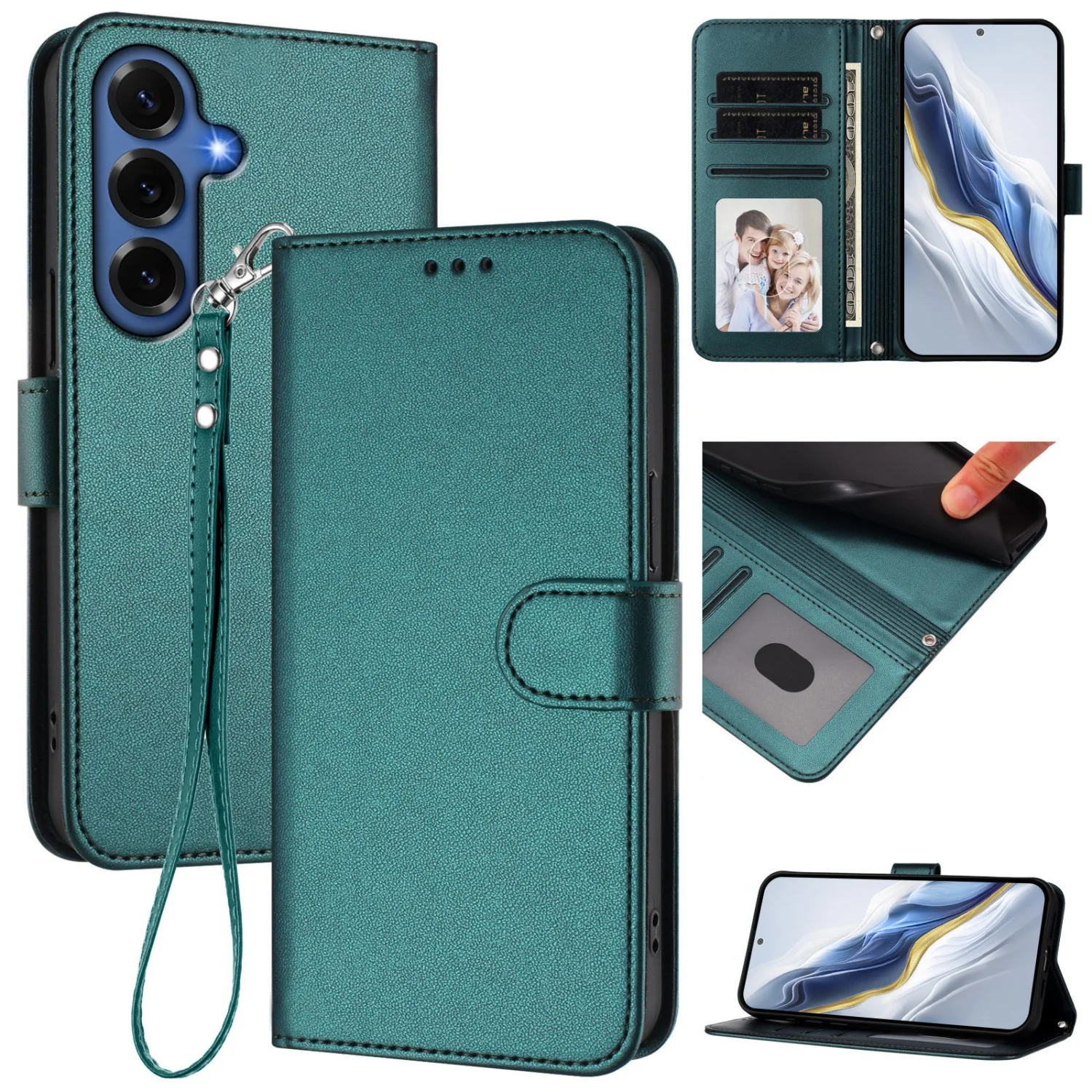 Luxury PU Leather Wallet Phone Case For Samsung Galaxy S6 S7 Edge S8 S9 Plus S10E S20 FE S21 S22 Ultra Holder Flip Cover Coque