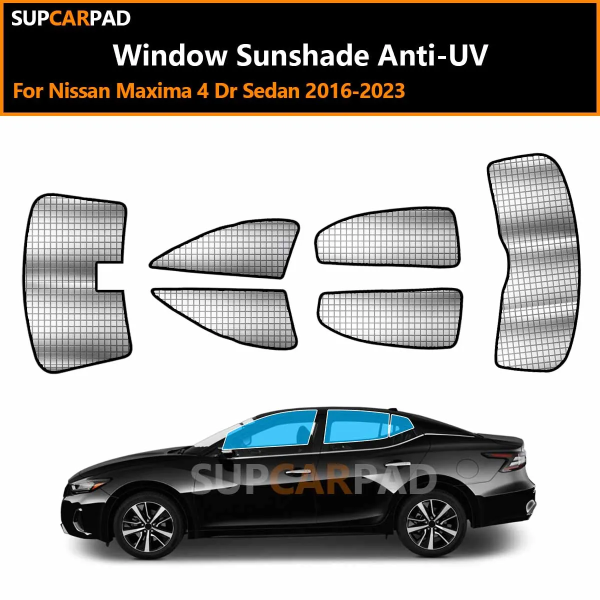 

Для Nissan Maxima 4-дверный седан 2016-2023: Индивидуальные солнцезащитные шторки на окна автомобиля, анти-УФ, визоры на окна, аксессуары