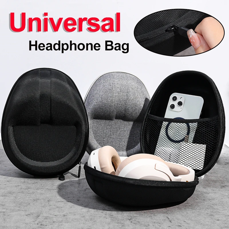 Headphone Carrying Case Shockproof Headset Pouch High Capacity Handheld Earphone Container Company Storage Bag Travel Supplies