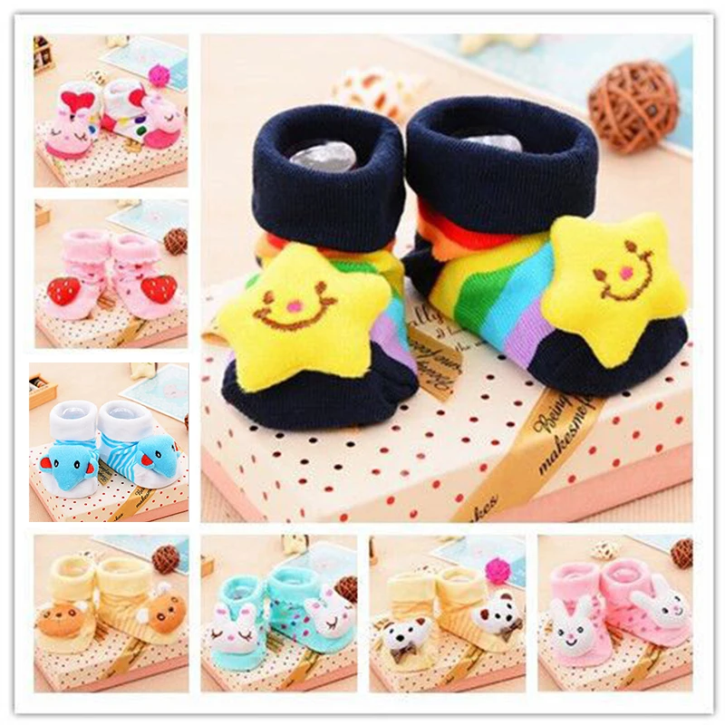 Cotton Baby Socks Stereo Doll Rubber Anti-slip Floor Cartoon Socks Kids Toddlers Winter Spring Fashion Animal Newborn 0-18 month