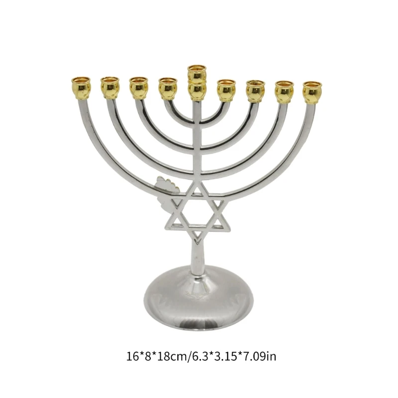 Candelabro 9 ramas Hanukkah Menorah, candelabro Vintage aleación Zinc duradero