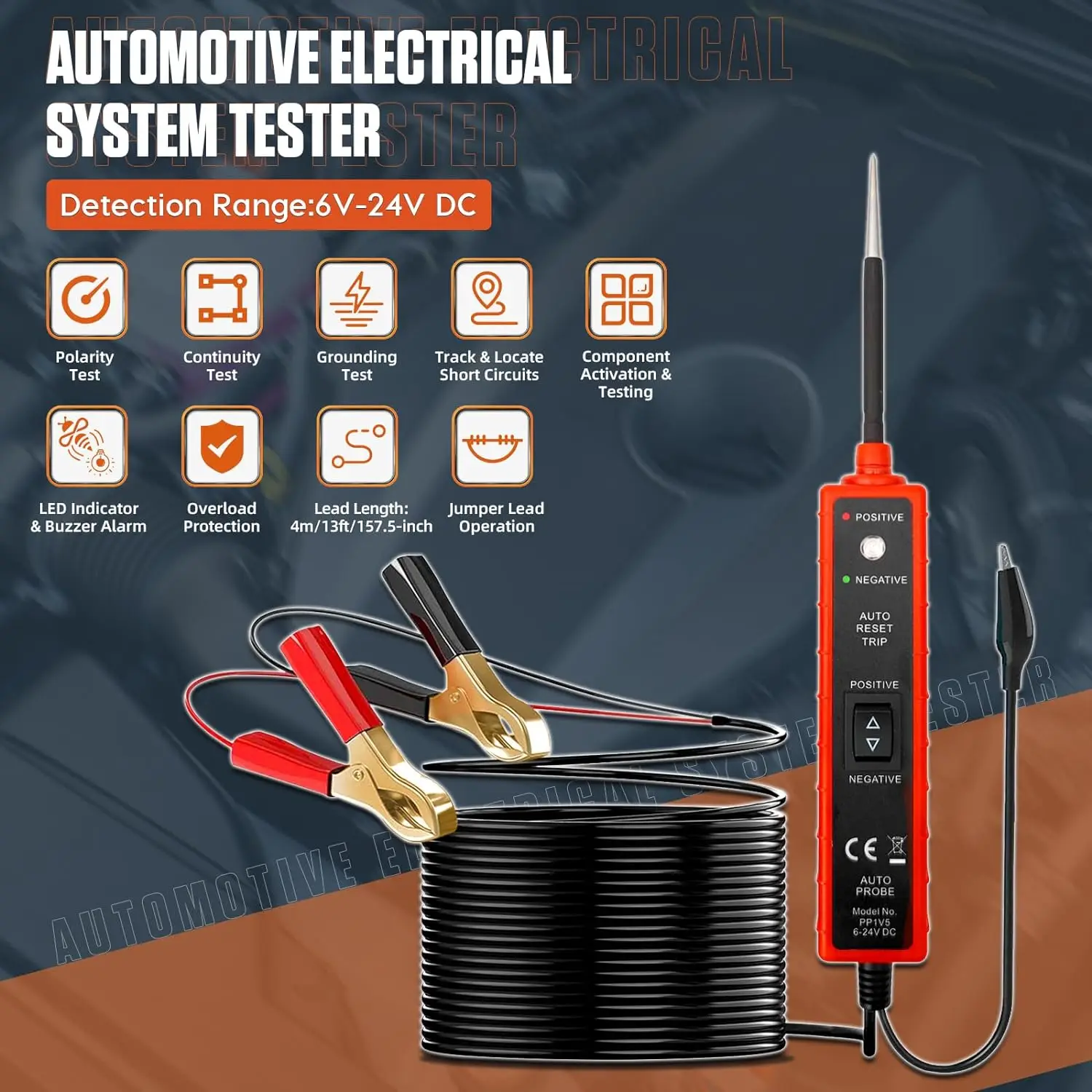 

6-24V DC Multifunction Drive Tester Aermotor Automotive Tram Circuit Tester Electrical System Tester Test Diagnostic Tool EM285