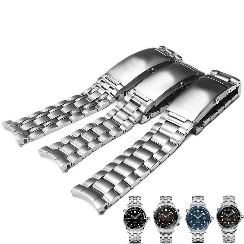 

18mm 20mm 22mm Watch Accessories Stainless Steel Strap for Omega 007 Seamaster Planet Ocean 300m Sports watchband Bracelet belt