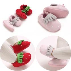 Cotton Cute Strawberry Winter Baby Booties Girl Boots Cotton Soft-Sole Non-Slip Warm Toddler First Walkers Infant Crib Shoes