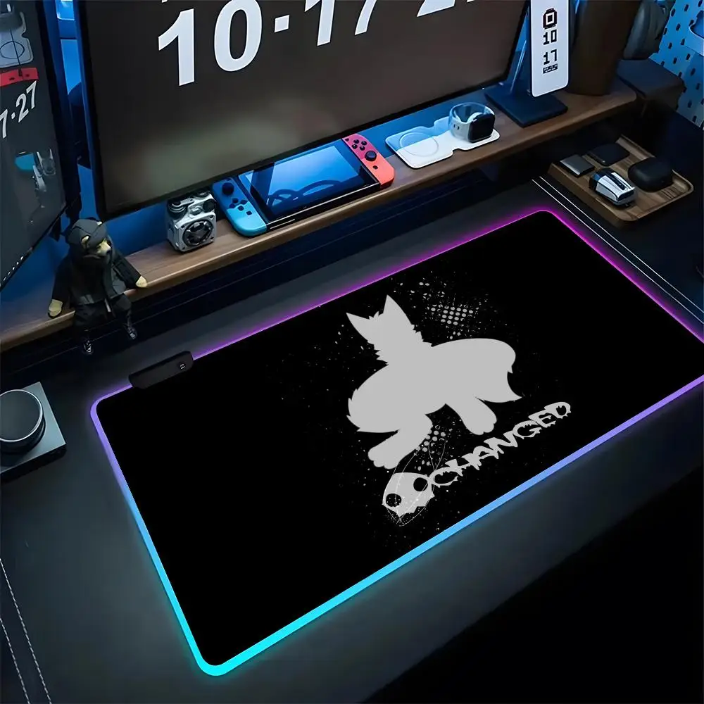 Changed Puro Game Mouse Pad Gaming Rgb Mousepad Backlit Keyboard Gamer Girl Xxl Laptop Mat Table Pads Music Deskpad
