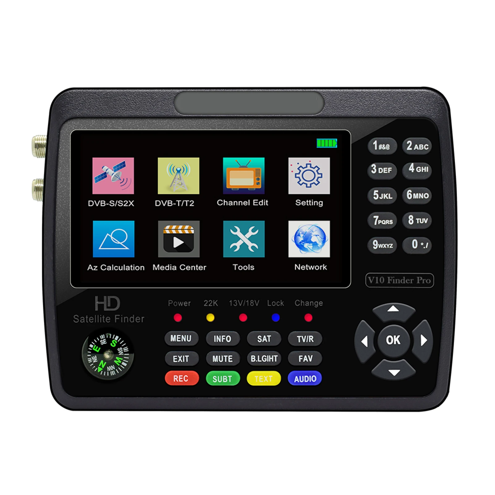 LV10 Pro Satellite Finder Signal Meter HD Satellite TV Signal Finder DVB-S/S2/S2X/T/T2 COMBO Digital Handheld Signal Meter