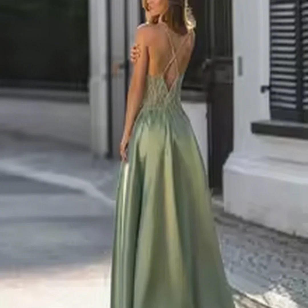 カスタマイズ可能なスイートハートネックライン、ビーズ刺繍入りノースリーブAラインイブニングドレス、フォーマルなイブニングドレス、誕生日パーティー、プロムガウン（女性用）