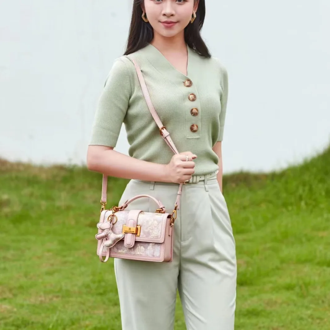 Luxury Brand Chinese Style Embroidered Hand-held Small Square Bag Niche Light Luxury Fashionable Versatile Crossbody Bag