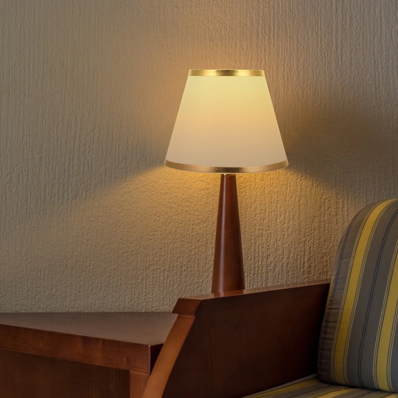 

1Pc Gold Edge Cloth Lamp Shade Decorative Light Cover For E14 Bulb Pendant Wall Floor Lamps