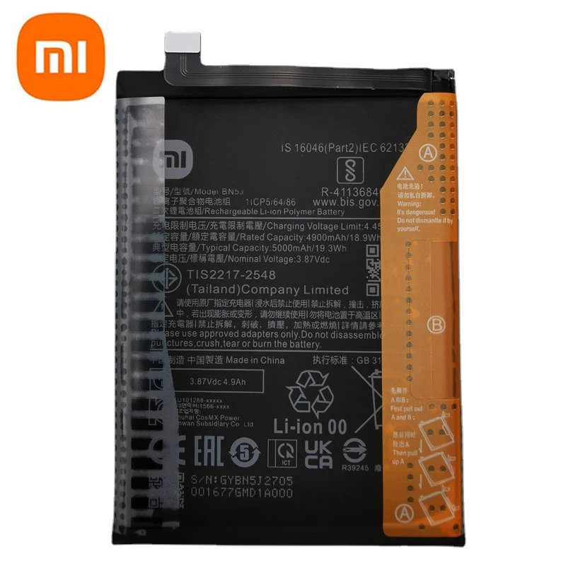 2024 Years 100% Original Battery 5000mAh BN5J For Xiaomi Redmi Note 12 5G / 12T Pro / POCO X5 5G Mobile Phone Batteries Bateria