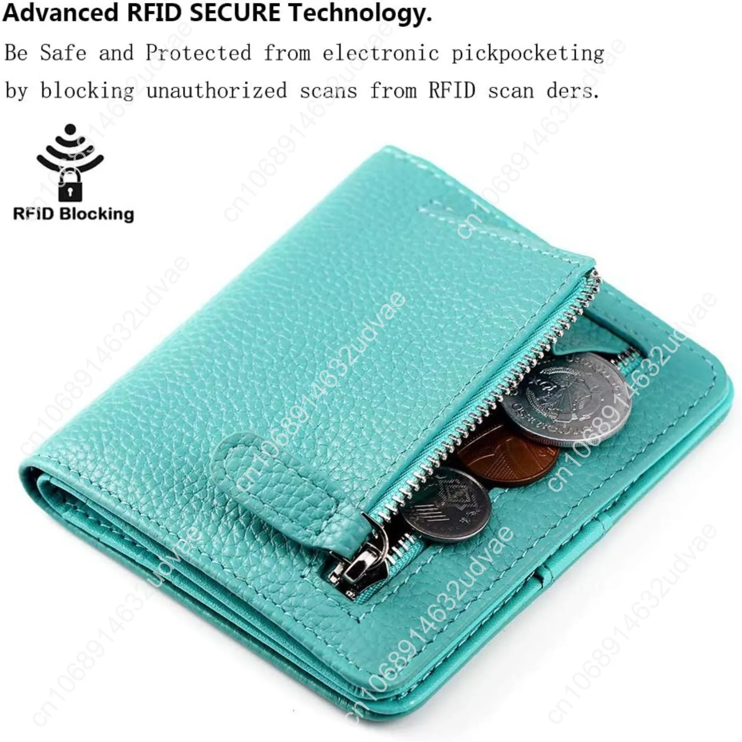 FUNTOR Small Wallets for Women, Ladies Small Compact Bifold Pocket RFID Blocking Genuine Leather Wallet for Women