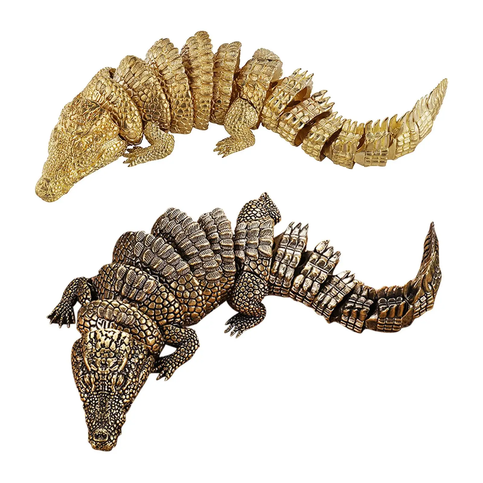 

Crocodile Figurine Tabletop Decoration Ornament Reptile Articulated Toy for Balcony Living Room Desk Indoor Outdoor Home Decor