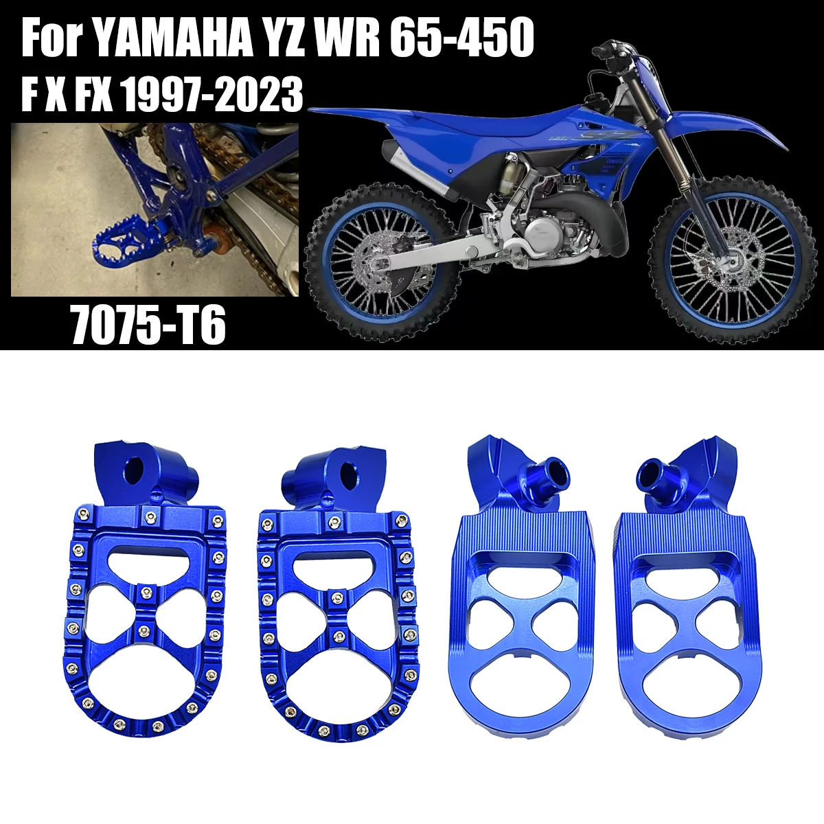 

Motorcycle Foot Pegs Rests Footrest Footpeg Pedals For YAMAHA YZ 65 85 125 250 250F 450F 125X 250X 250FX 450FX WR250F WR450F