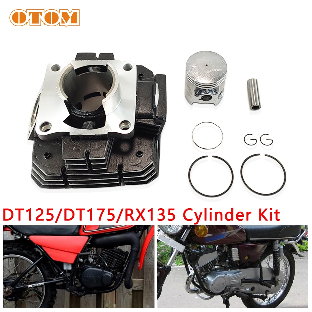 Kit de cilindro de motocicleta, juego de anillos de junta de extremo superior de pistón, diámetro de 56/58/66mm para Yamaha DT175 175CC DT125 125CC RX135 135CC, pieza de motor
