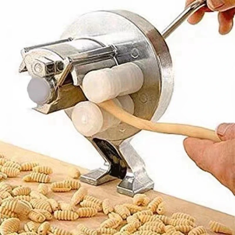 LUDA Manual Macaroni Maker Stainless Steel Hand Cranking Noodles Pressing Machine Kitchen Supply