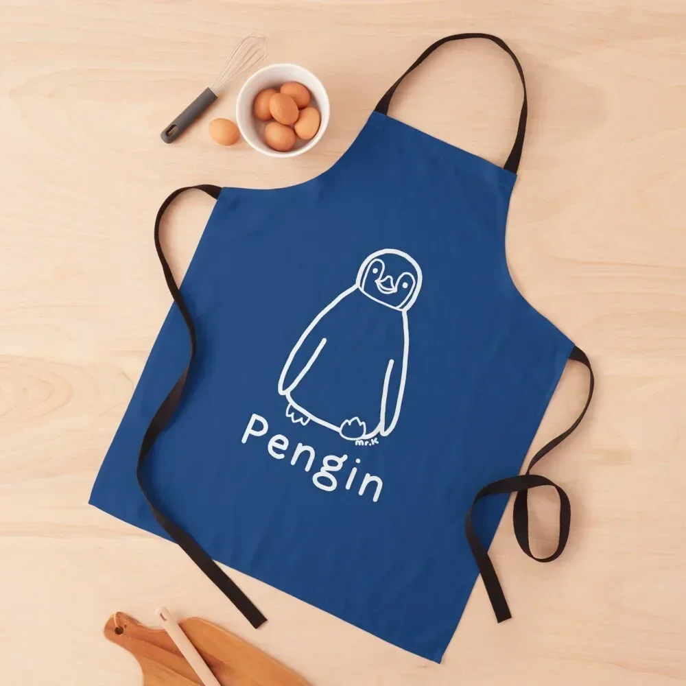 

Pengin (Penguin) Japanese design in white Apron Kitchens Woman Funny Apron