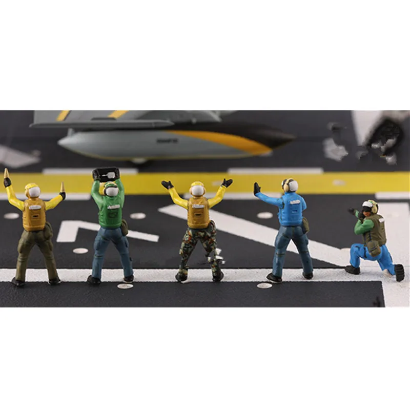 1:72 Scale Model 10Pcs Action Figure US Navy Aircraft Carrier Ground Handling Working Men Doll Toys DIY Scene Accessory Display