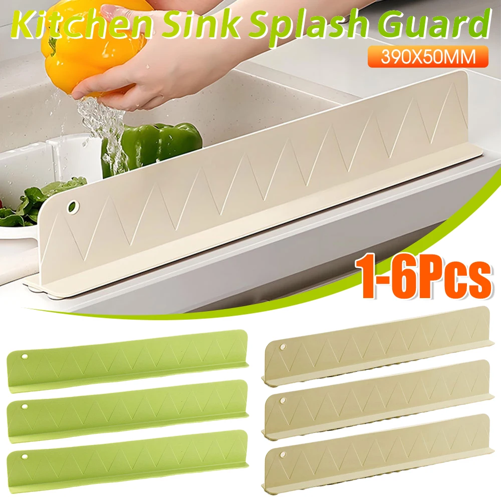 1/2PCS Kitchen Sink Water Splash Guard Silicone Anti-splash Stopper With Suction Cup Splatter Screen Bar Kitchen Supply 싱크대 물막이