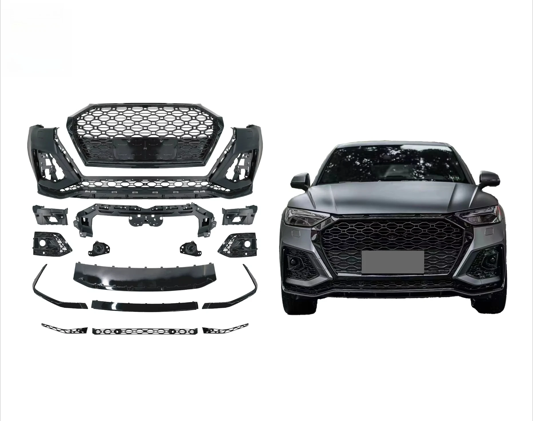 

STLF For Audis Q5 Body Kit for Audis Q5 RSQ8 in Red New Front Bumper Car Grill Diffuser Plastic Replacement Repair Body Kits