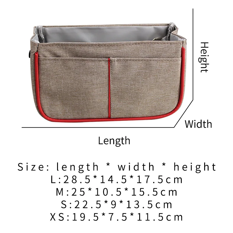 TINBERON Makeup Bag Oxford Cloth Bag Organizer Insert Cosmetic Bag Open Desktop Storage borse multifunzionali liner Inner Bag