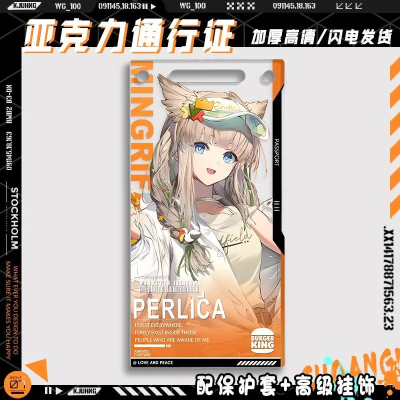 Game Arknights:Endfield Anime Acrylic Pass Check Logos Argent Flow Perlica Si Bag Pendant Keychain Ornament  Xmas Birthday Gift view 2