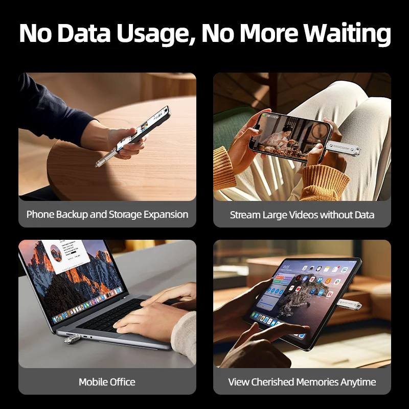 محرك أقراص فلاش MOVESPEED 150 ميجابايت/ USB من النوع C بسعة 64 جيجابايت و126 جيجابايت وذاكرة وصول عشوائيًا وذاكرة قراءة فقط 512 جيجابايت OTG USB 3.1 لأجهزة الكمبيوتر المحمول Macbook iPhone 15/16