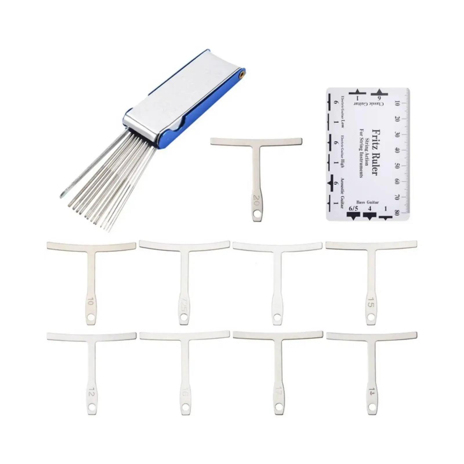 String Action Ruler Measurement Guitar Bridge Nut File Set Rust Resistant Guitar