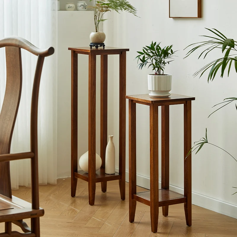 

Подставка для растений из цельного дерева, многоуровневая напольная стойка для цветов в стиле дзен, комнатная полка для цветов, витрина для растений на балконе, полка для домашнего декора чайной комнаты