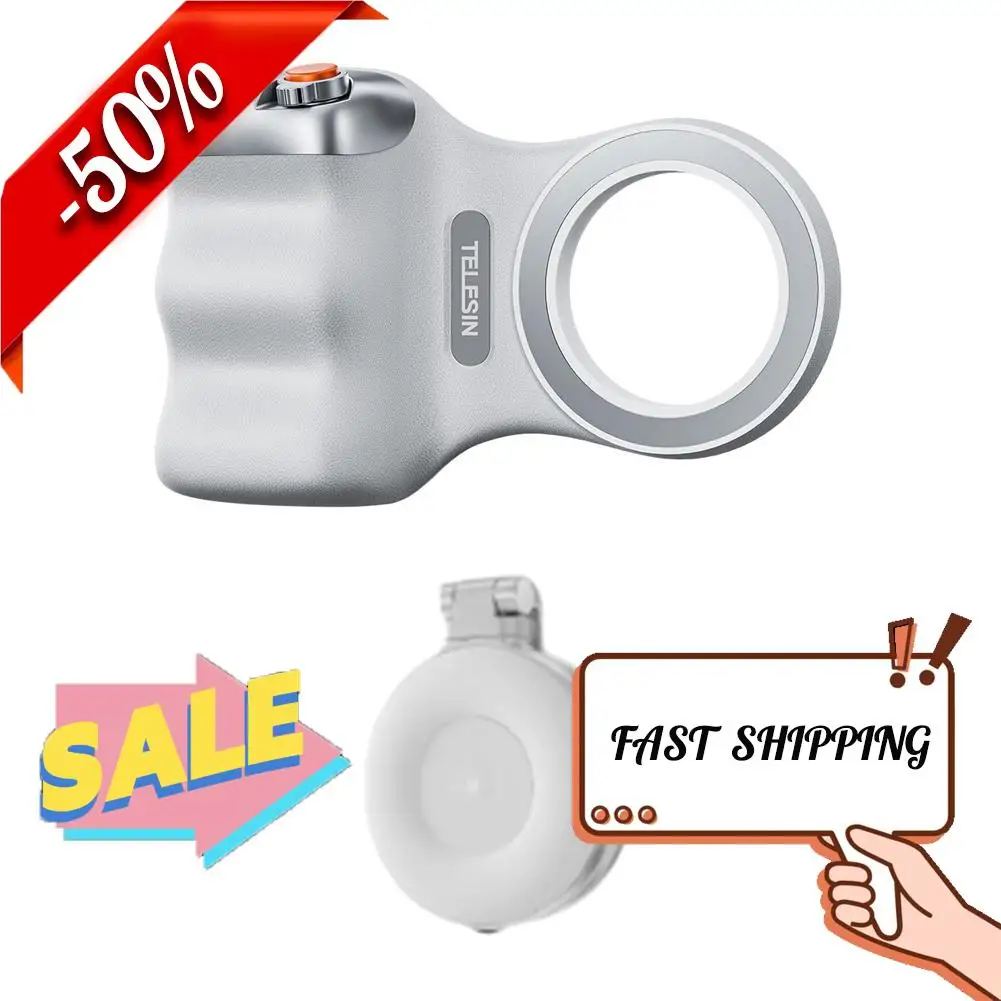 

Magnetic Phone Camera Grip Handle Holder For iPhone 16/15/14/13/12/11 Magsafe With Shutter Zoom Lever Smart Phone Camera Grip