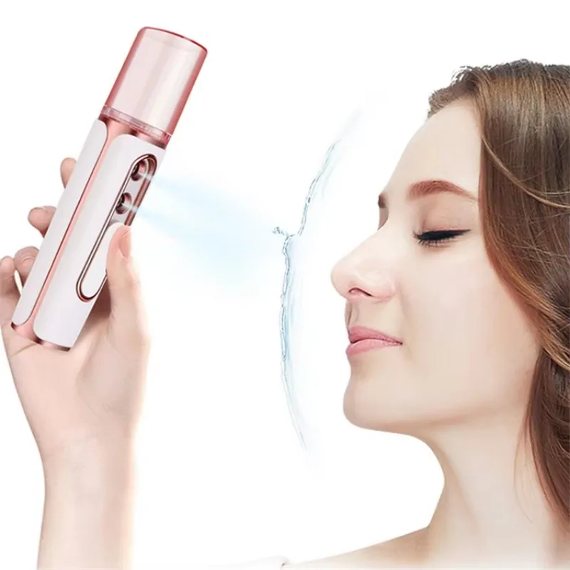 Portable Double Hole Facial Spray Beauty Moisturizing Steamer USB Chargeable Nano Face Mist Sprayer