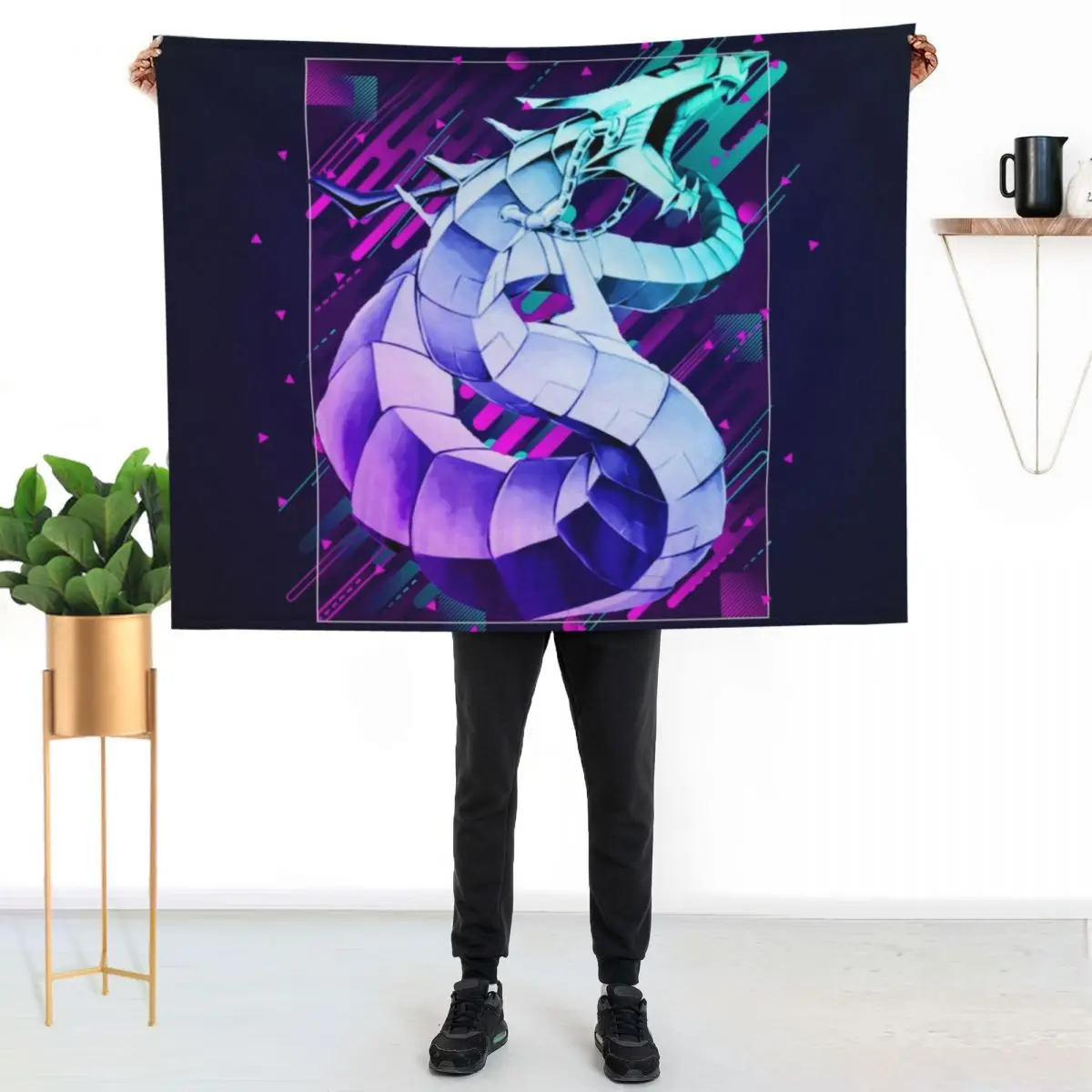 Cyber Dragon *Modern Graphic Design* Throw Blanket warm winter Sofa Quilt Softest Heavy valentine gift ideas Soft Plaid Blankets