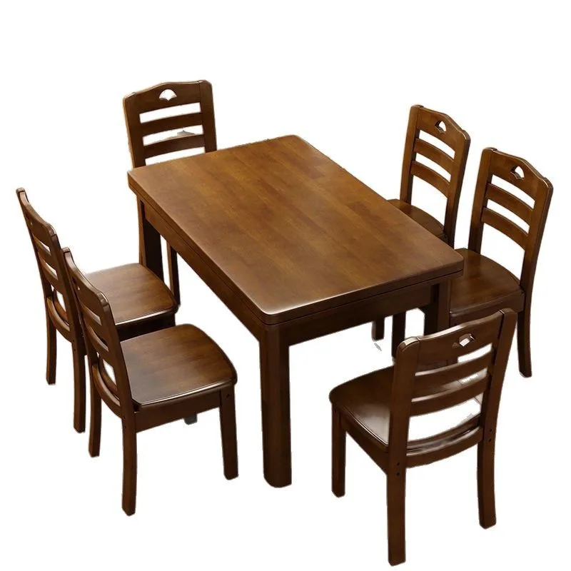 

Dining table and chair combination Chinese small apartment rectangular western square