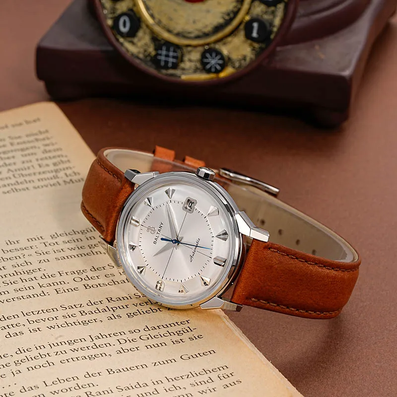 Baltny 36mm Pie-Pan Dial Constellation Homage Watch S4106 Luxe Dress Watch 5Bar 9015 Automatisering Mechanische Horloges Voor Man