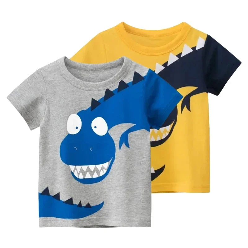 

2025 Summer New Cartoon T Shirt Boys Clothes Children's Dinosaur Tops Short Sleeve O-Neck Cotton Kids Tee Shirts Dropshipping