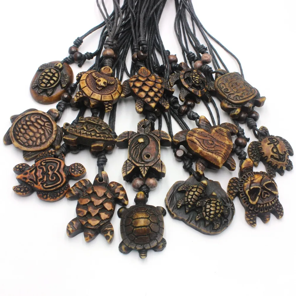 

12pcs/Lot Vintage Sea Turtles Pendant Necklaces Hawaiian Turtle Charms Surfer Jewelry Wholesale Gothic for men women